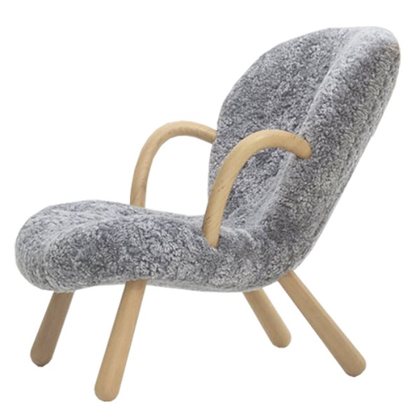 Paustian ARCTANDER CHAIR WITH ARM REST- SHEEP SKIN / GRAPHITE