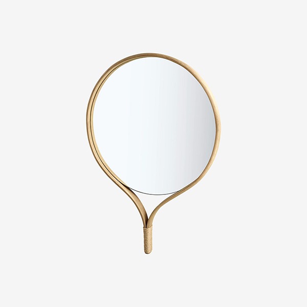 BOLIA Racquet Mirror Round - Soap Treated Oak