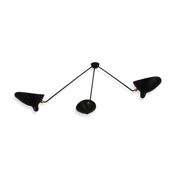 Serge Mouille Ceiling Lamp 3 Fixed Arms