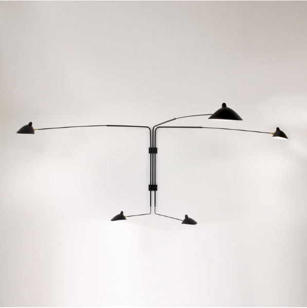 Serge Mouille Wall Lamp 5 Rotating Arms