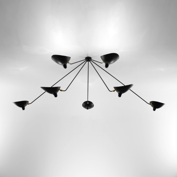Serge Mouille Ceiling Lamp 7 Fixed Arms