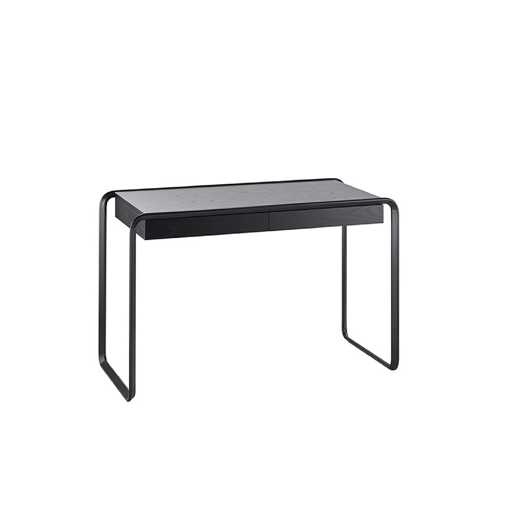 TECTA K2D Oblique Desk With 2 Drawers - Natural Black Lacqured / Black Frame