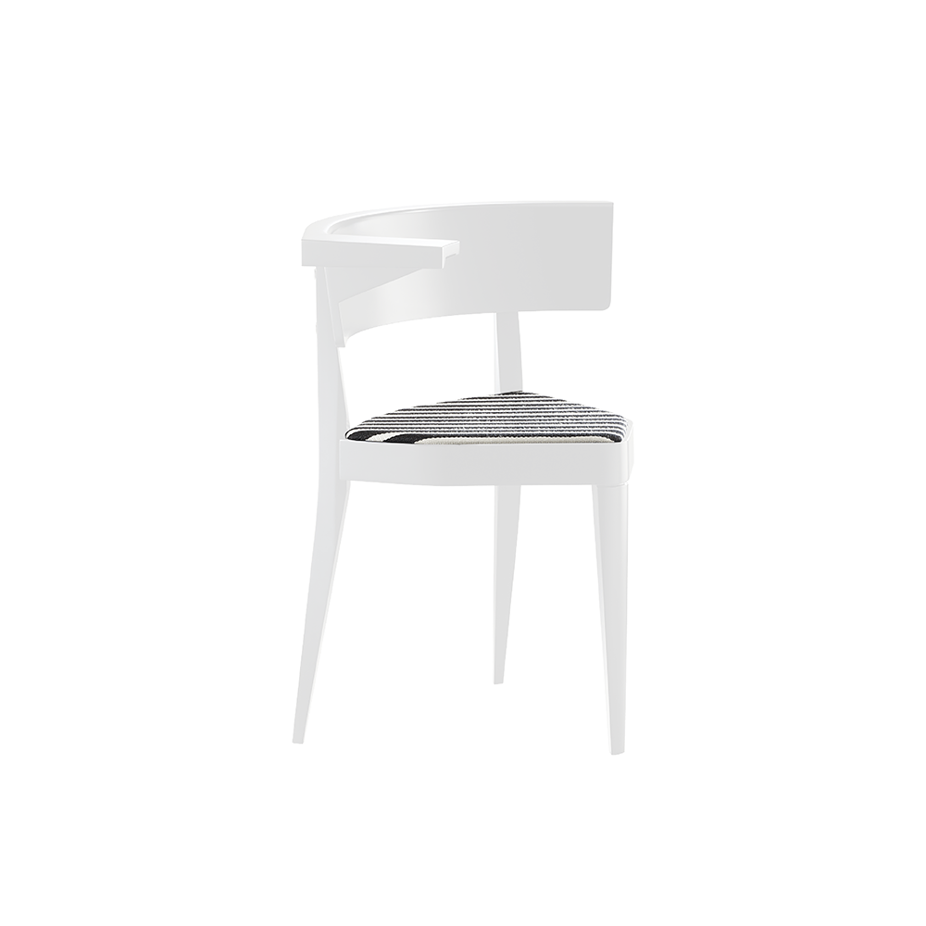 TECTA B1 Three-Legged Armchair - White Lacquered / Fabric 2 Stripe