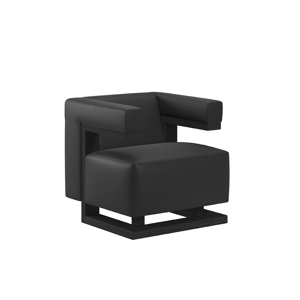 TECTA F51 Armchair - Black Lacquered / Leather 1 Black