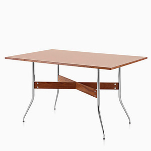 NELSON SWAG LEG DINING TABLE WITH RECTANGULAR TOP - WALNUT
