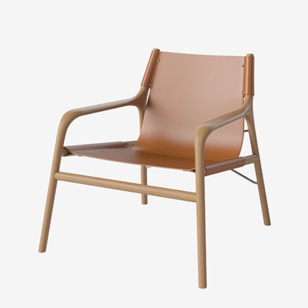 BOLIA Soul Lounge Chair - Oiled Oak / Cognac