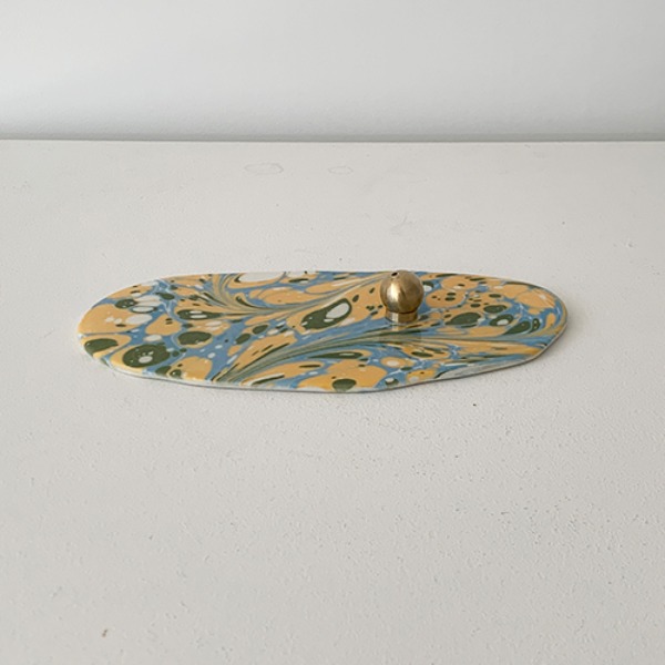 Marbled Incense Holder - SKYBLUE/YELLOW/GREEN
