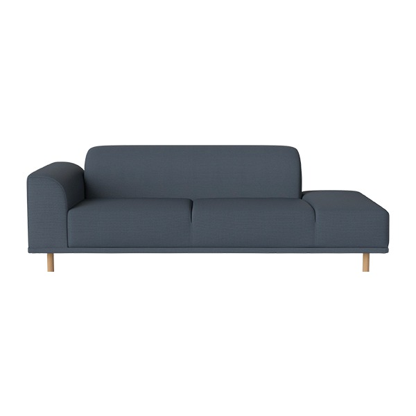 HANNAH 2 1/2 SEATER SOFA WITH OPEN END RIGHT LONDON - DUST BLUE / OAK (바로배송)