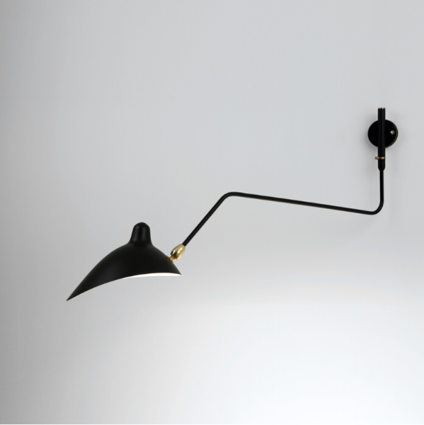 Serge Mouille Wall Lamp 1 Rotating Curved Arm