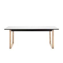 DT18 DINING TABLE - WHITE TOP / LACQUERED OAK LEGS